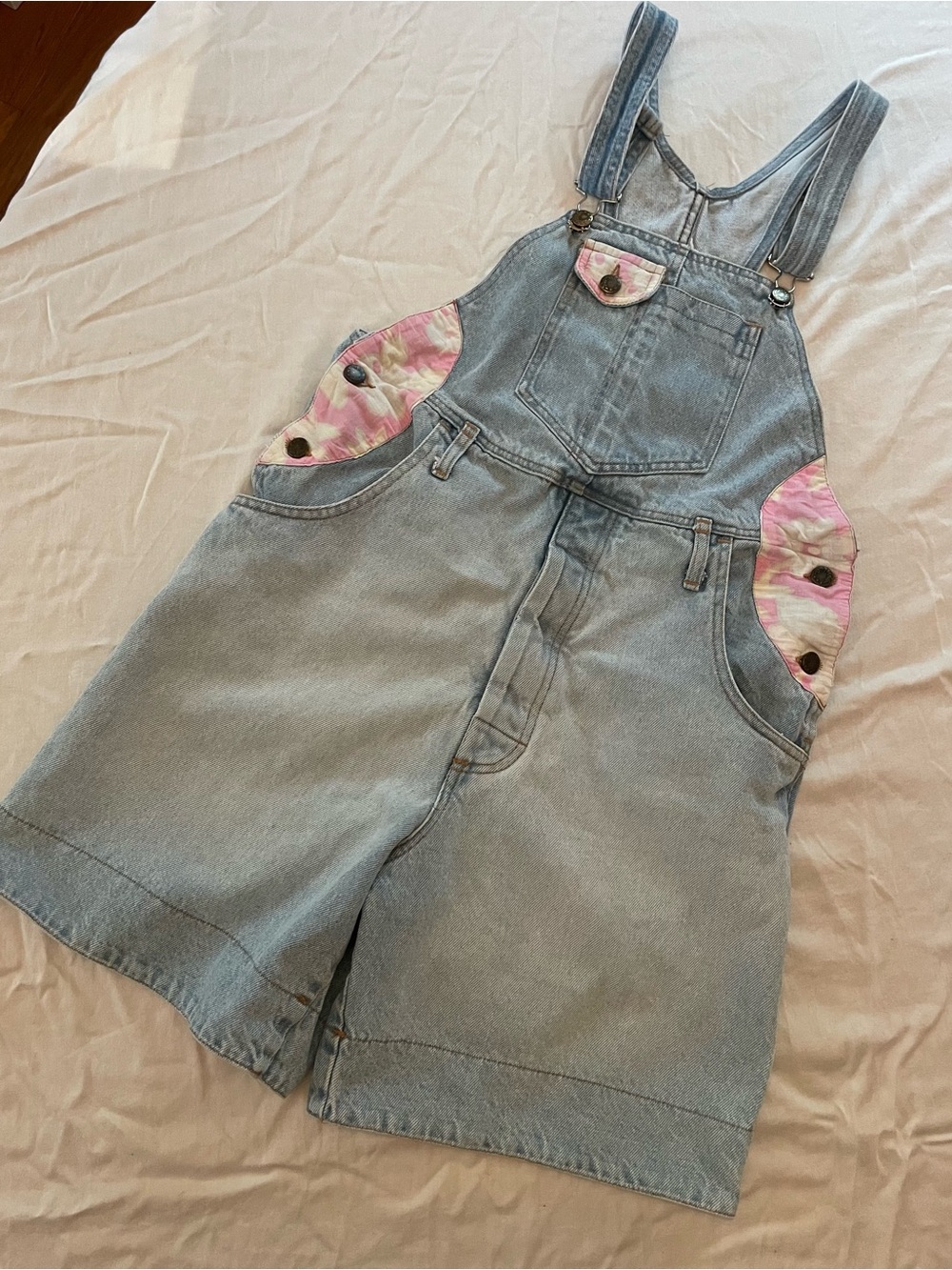 Vintage! Zeppelin Denim Overalls with flower contrast details *Deadstock*